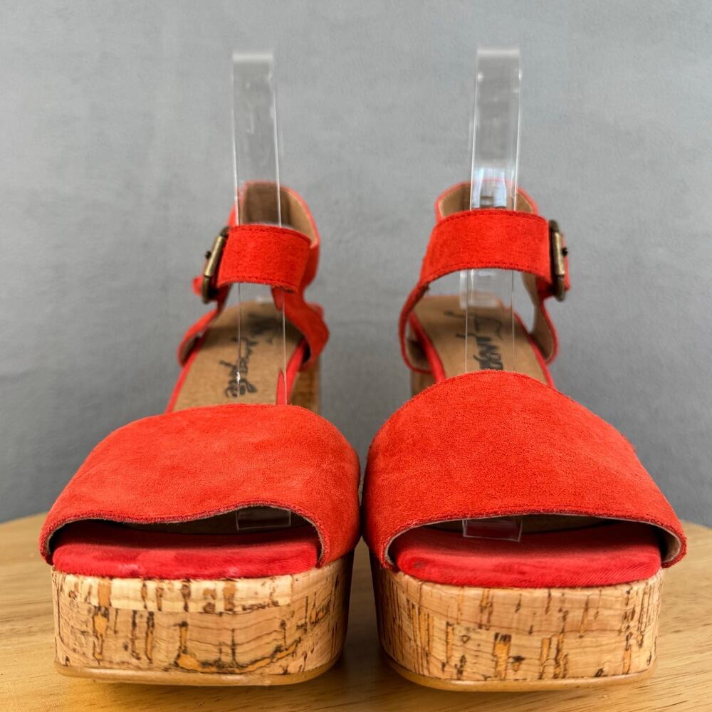 Free People Brooke Platform Cork Heel Red Sandal Women’s Size 40/ 9.5 US - Picture 2 of 8